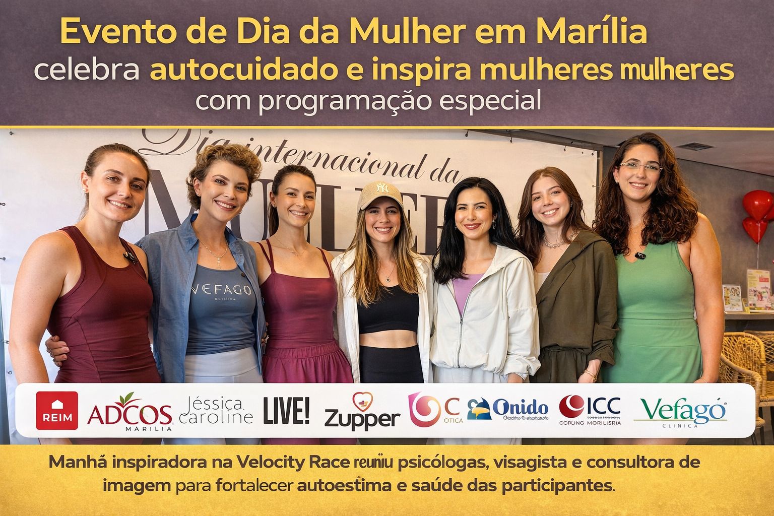 Evento de Dia da Mulher em Marília Reúne Especialistas, Autocuidado e Inspiração na Velocity Race